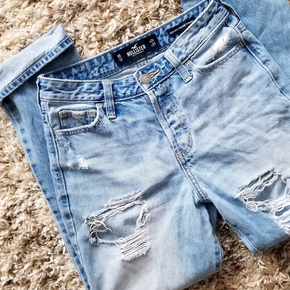 Hollister high rise vintage straight